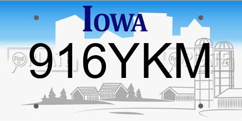 916YKM Iowa License Plate