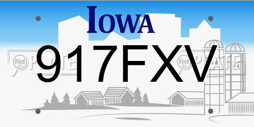 917FXV Iowa License Plate