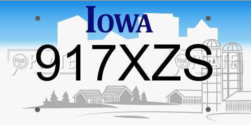 917XZS Iowa License Plate