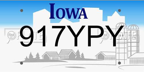 917YPY Iowa License Plate