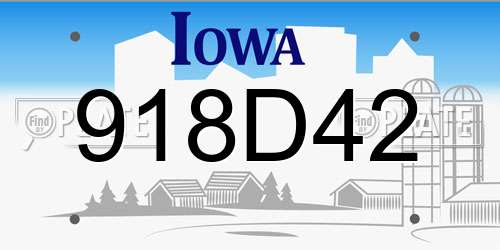 918D42 Iowa License Plate