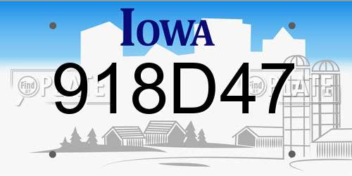918D47 Iowa License Plate