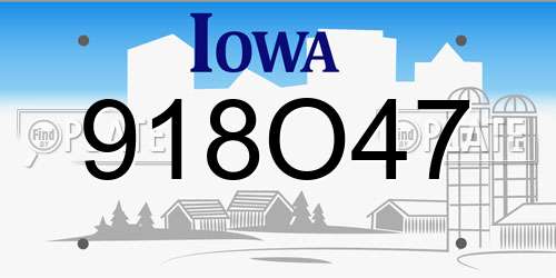 918O47 Iowa License Plate