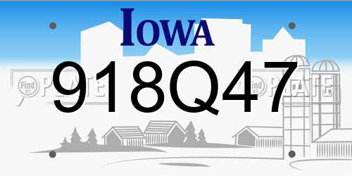 918Q47 Iowa License Plate