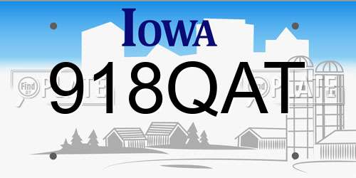 918QAT Iowa License Plate