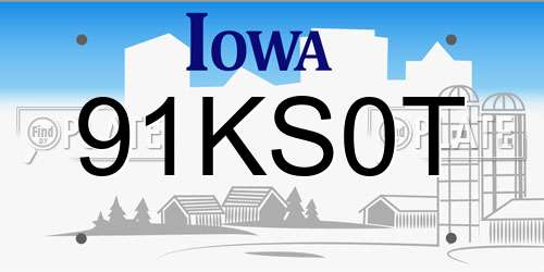 91KS0T Iowa License Plate