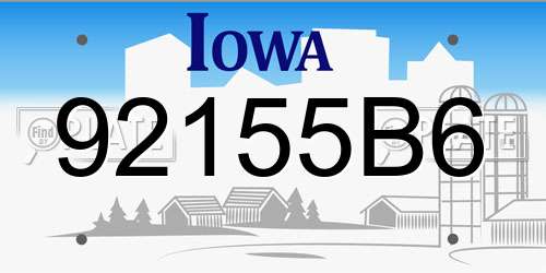 92155B6 Iowa License Plate