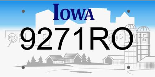 9271RO Iowa License Plate