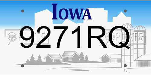 9271RQ Iowa License Plate