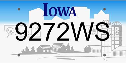 9272WS Iowa License Plate
