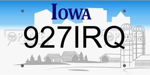 927IRQ Iowa License Plate