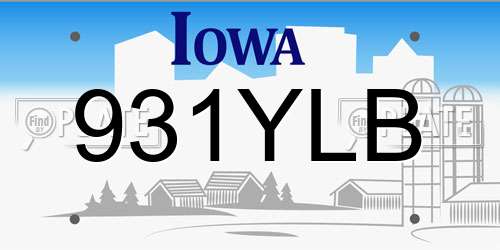 931YLB Iowa License Plate