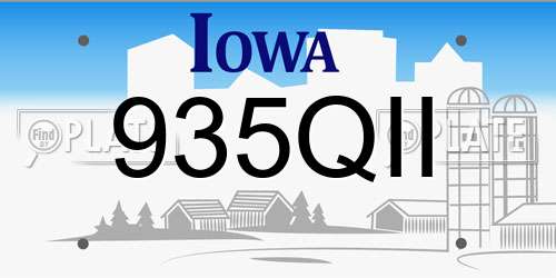 935QII Iowa License Plate
