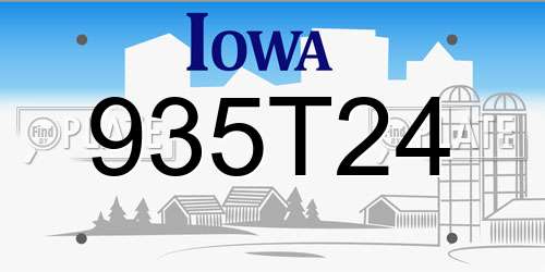 935T24 Iowa License Plate