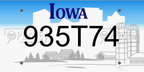 935T74 Iowa License Plate