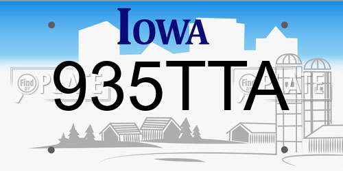 935TTA Iowa License Plate