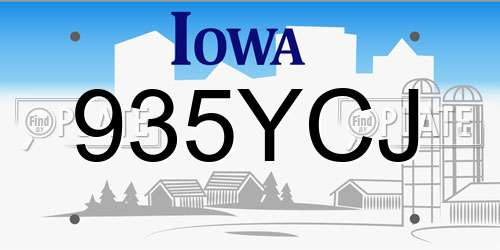 935YCJ Iowa License Plate