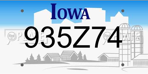 935Z74 Iowa License Plate