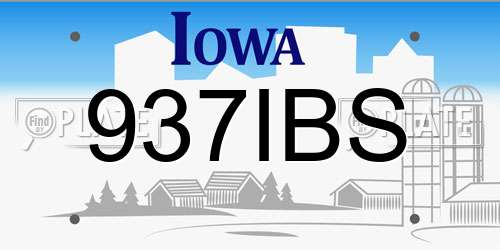 937IBS Iowa License Plate