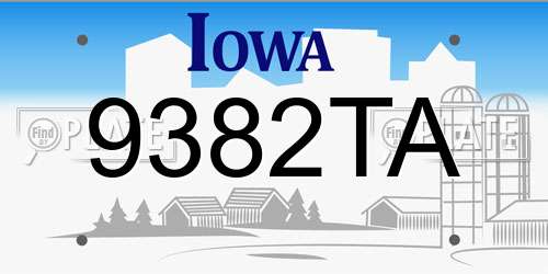 9382TA Iowa License Plate