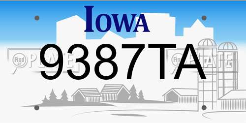 9387TA Iowa License Plate