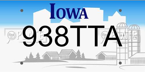 938TTA Iowa License Plate