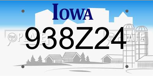 938Z24 Iowa License Plate