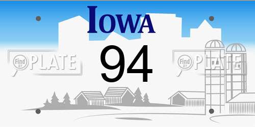 94 Iowa License Plate