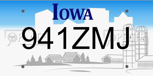 941ZMJ Iowa License Plate