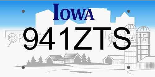 941ZTS Iowa License Plate