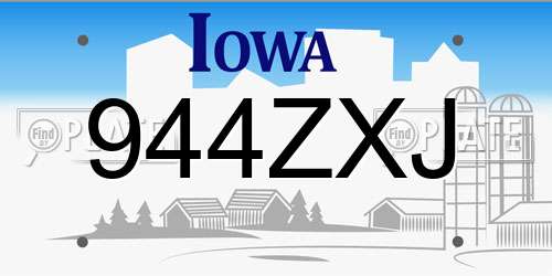 944ZXJ Iowa License Plate