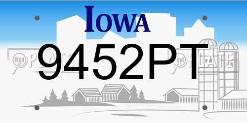 9452PT Iowa License Plate