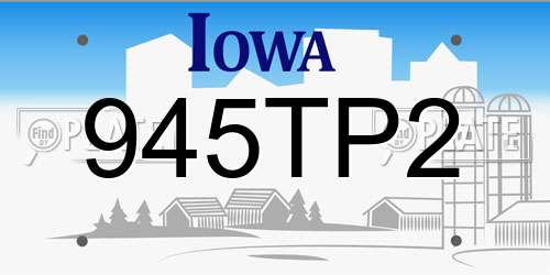 945TP2 Iowa License Plate