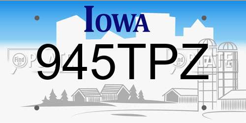 945TPZ Iowa License Plate