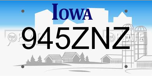 945ZNZ Iowa License Plate