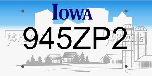 945ZP2 Iowa License Plate