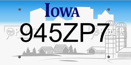 945ZP7 Iowa License Plate