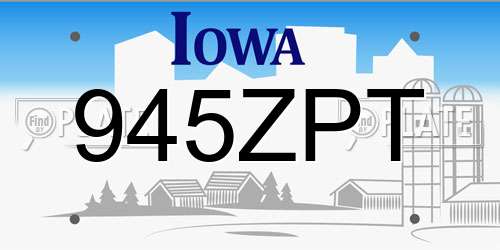 945ZPT Iowa License Plate