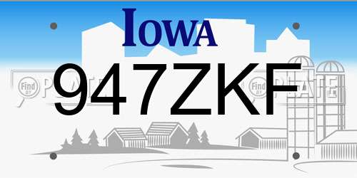 947ZKF Iowa License Plate