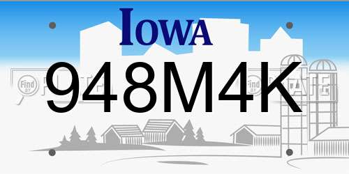 948M4K Iowa License Plate