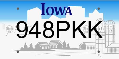 948PKK Iowa License Plate