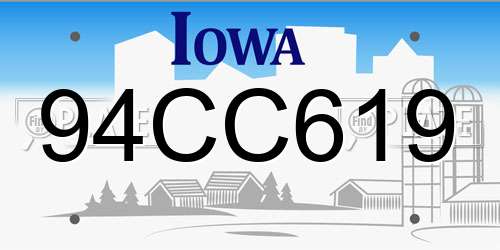 94CC619 Iowa License Plate