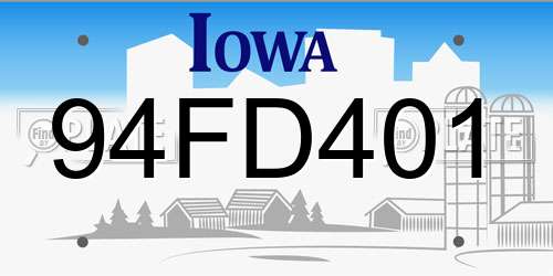 94FD401 Iowa License Plate