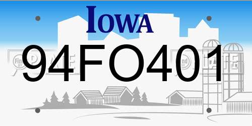 94FO401 Iowa License Plate