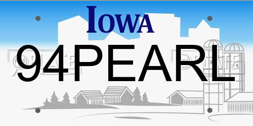 94PEARL Iowa License Plate