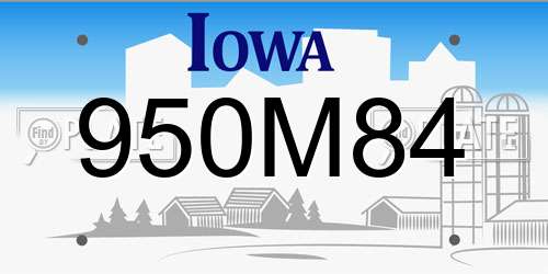 950M84 Iowa License Plate