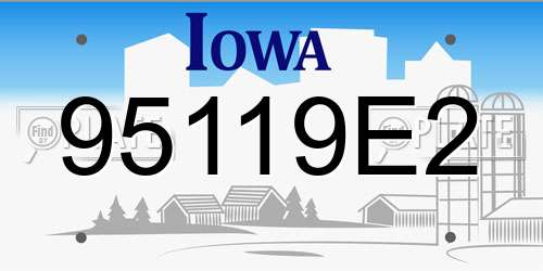 95119E2 Iowa License Plate