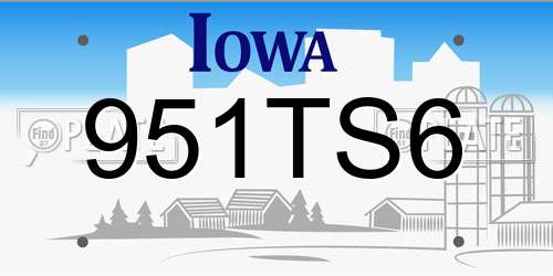 951TS6 Iowa License Plate