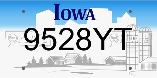 9528YT Iowa License Plate