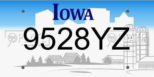 9528YZ Iowa License Plate